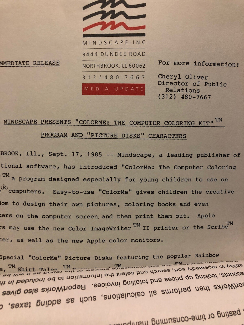 Apple 1985 Docs Contracts Product Info Megahaus Mouse Series Mindscape Meca Incs4
