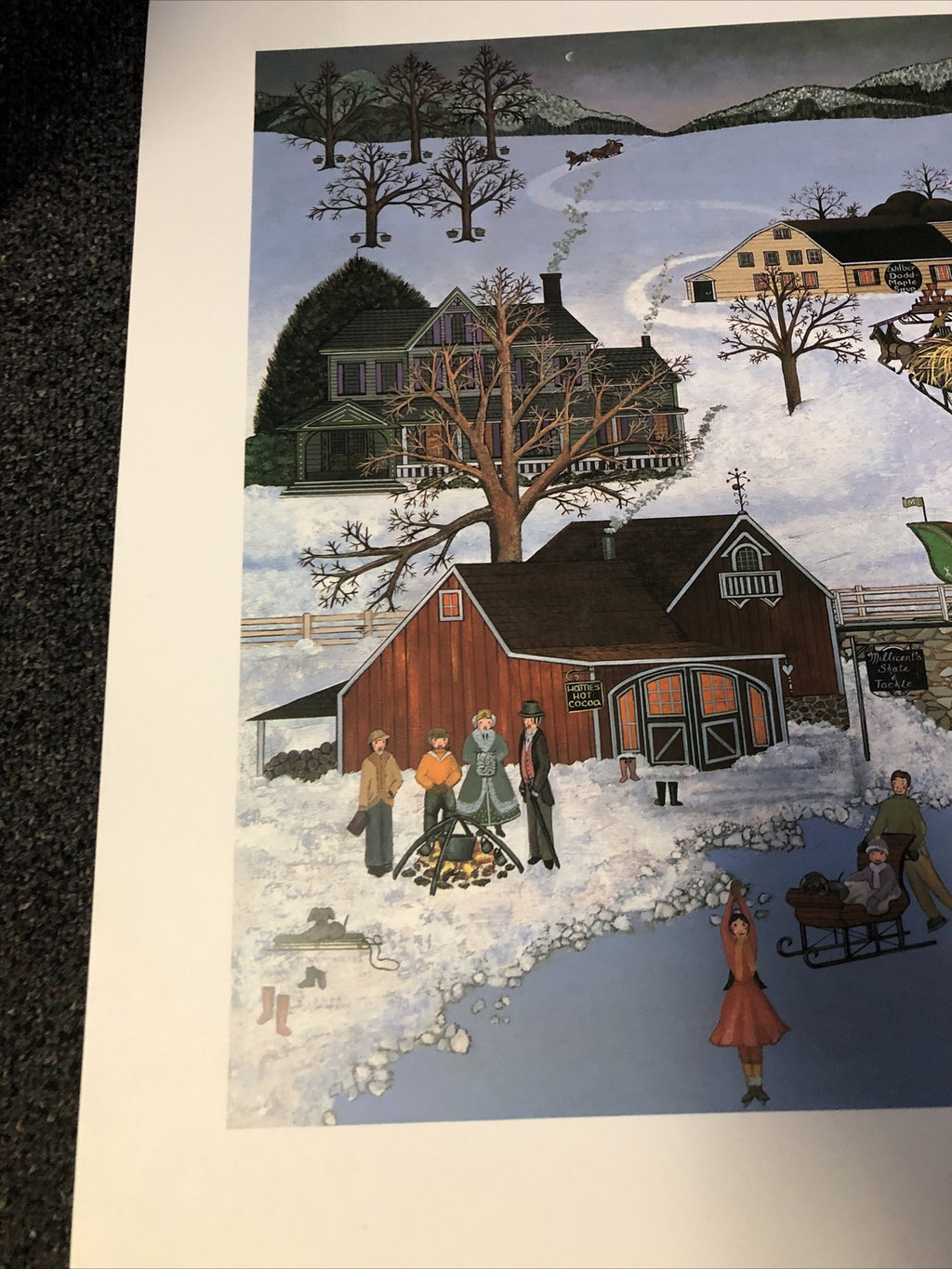 Cynthia Bogart hand signed print folk art 28.5”x22”2