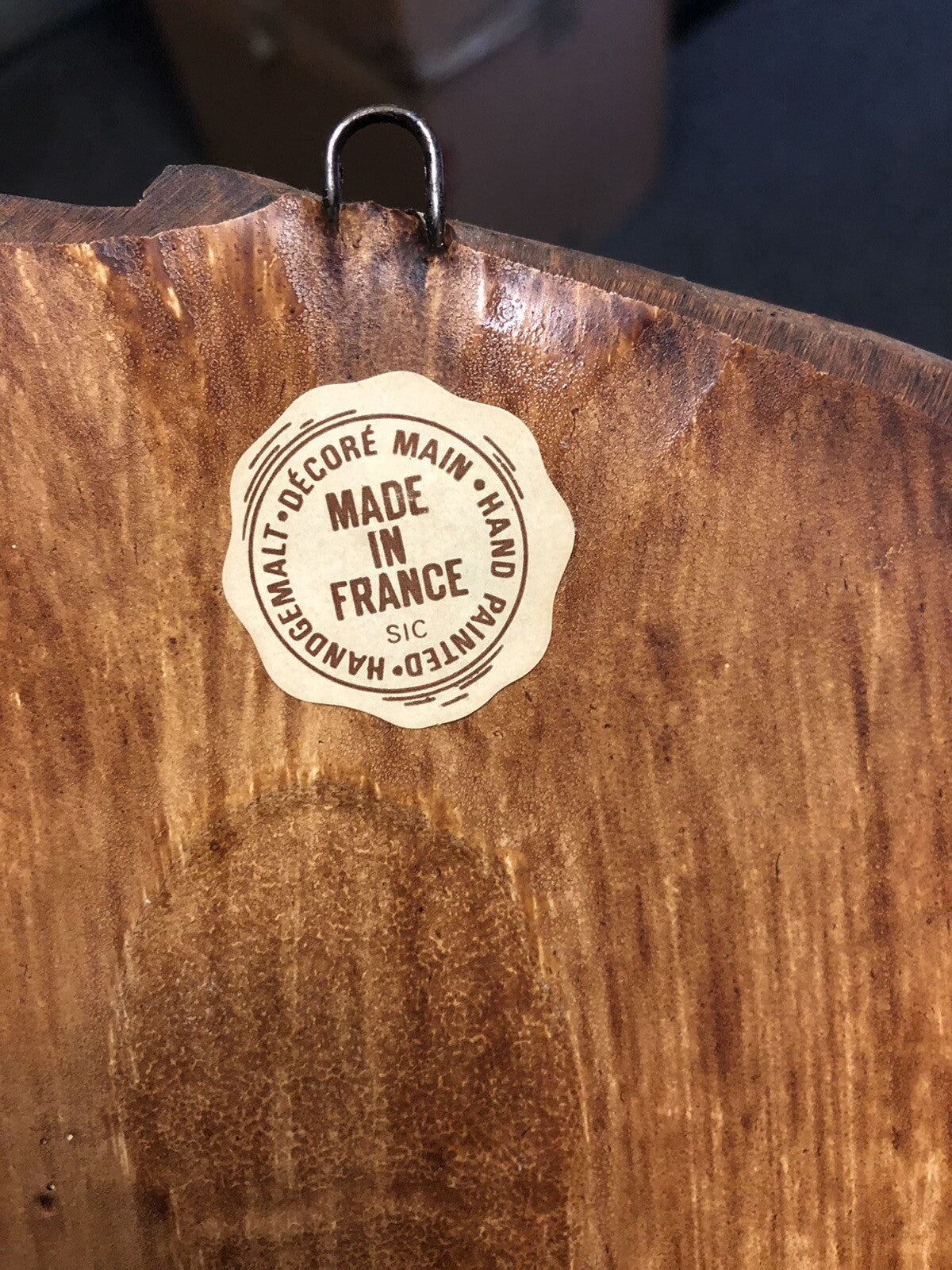 Vintage Notre Dame Wall Hanging Wooden Plaque 7”x5”4