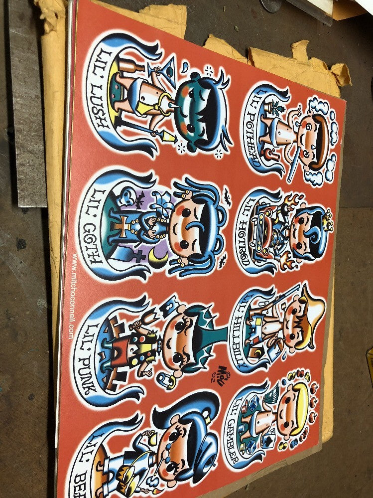 Mitch OConnell “Lil Hotrod” Flash Art Sheet No Sticker 2001 Rare!0