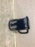 Vintage Wedgwood Jasperware Dark Blue Creamer Pitcher 4.5”x3”0