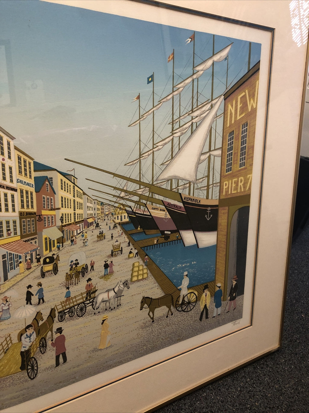 Framed Art By Fanch Ledan European Artist Signed & Numbered 132/200 32.5”x25.5”8