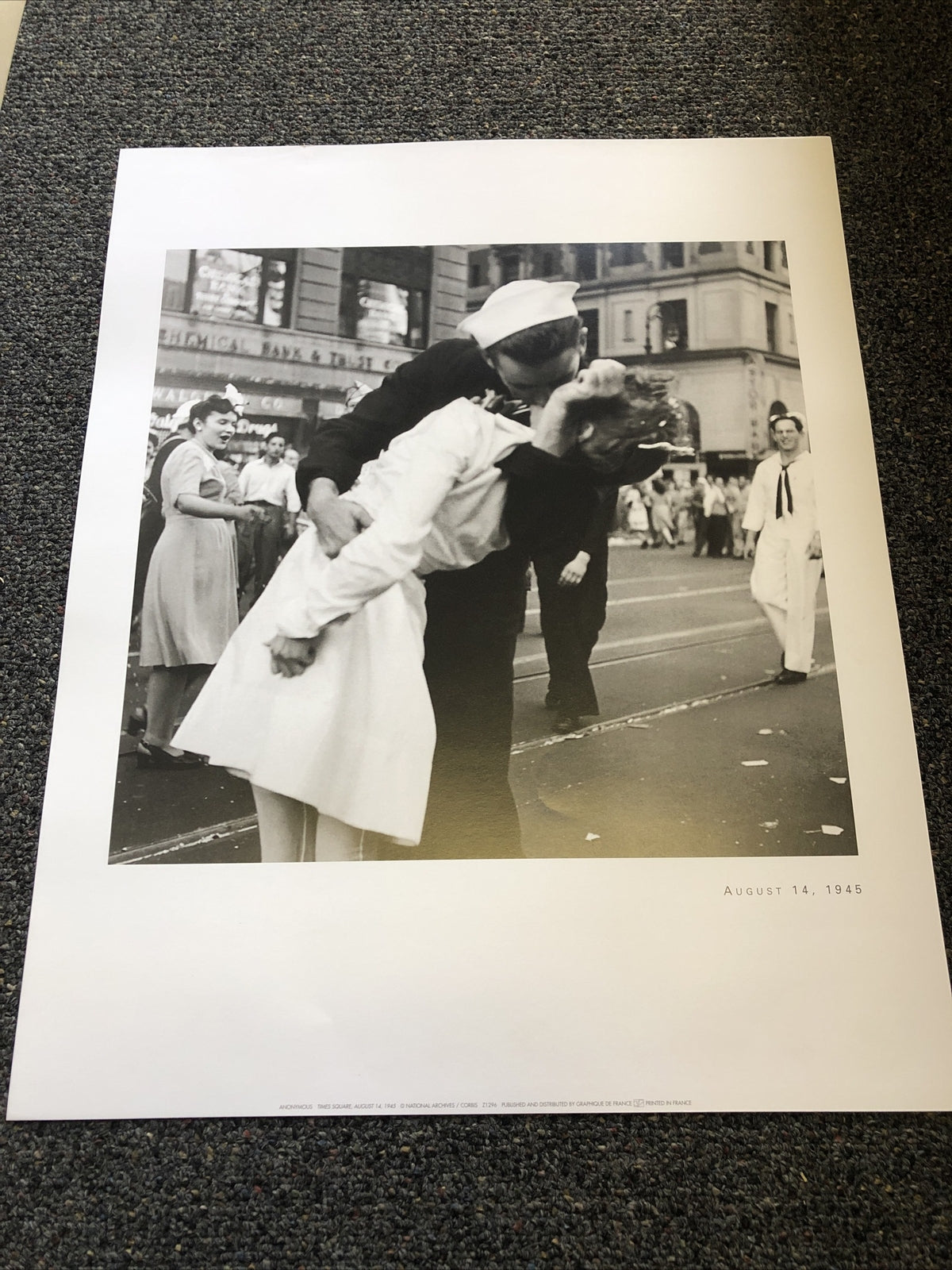 National Archives “Kissing the War Goodbye” Aug 14, 1945 Art Print 19.5”x15.5”0