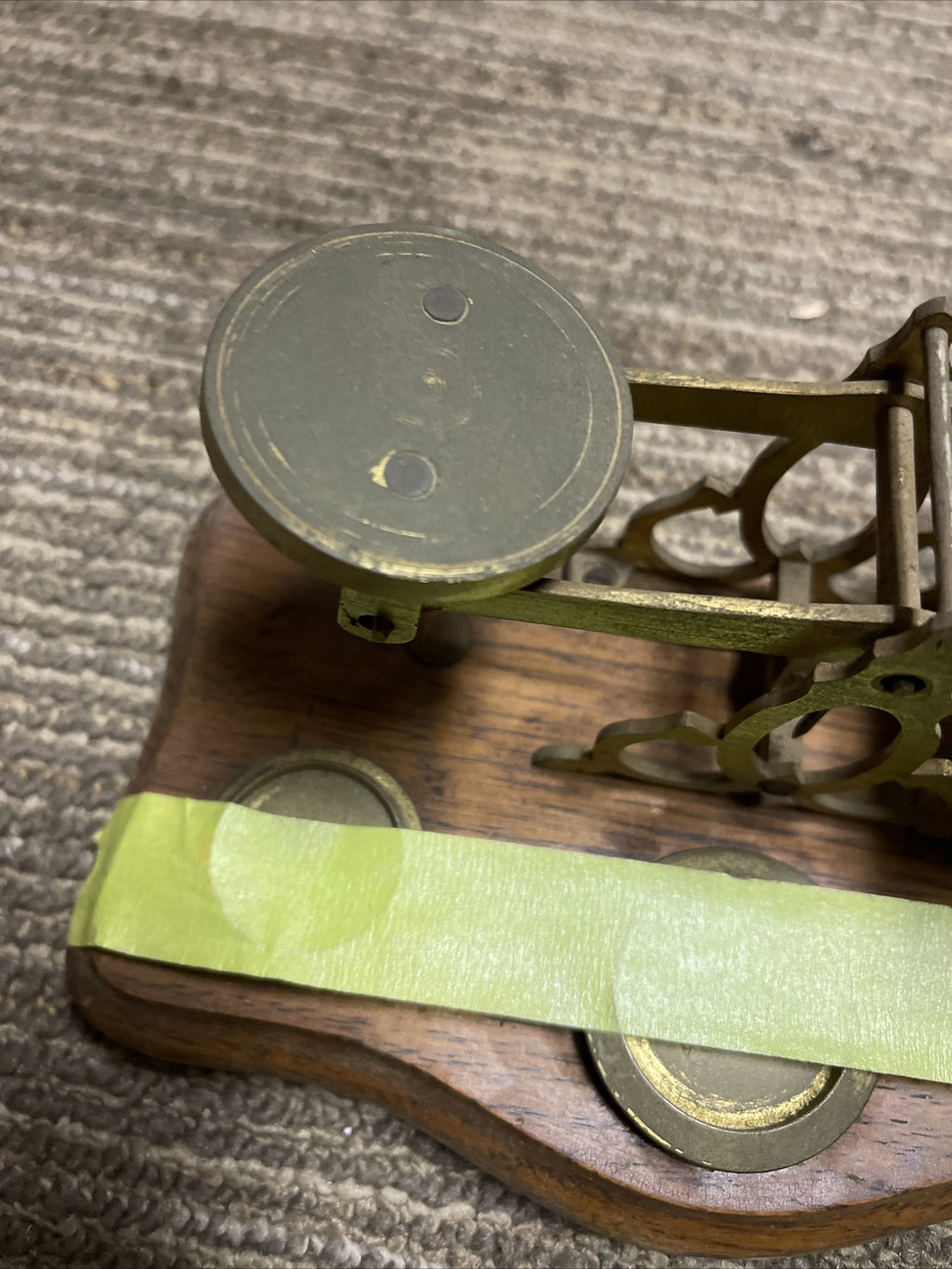 Antique 1800s Postal Scale w 3 weights and postal rates2