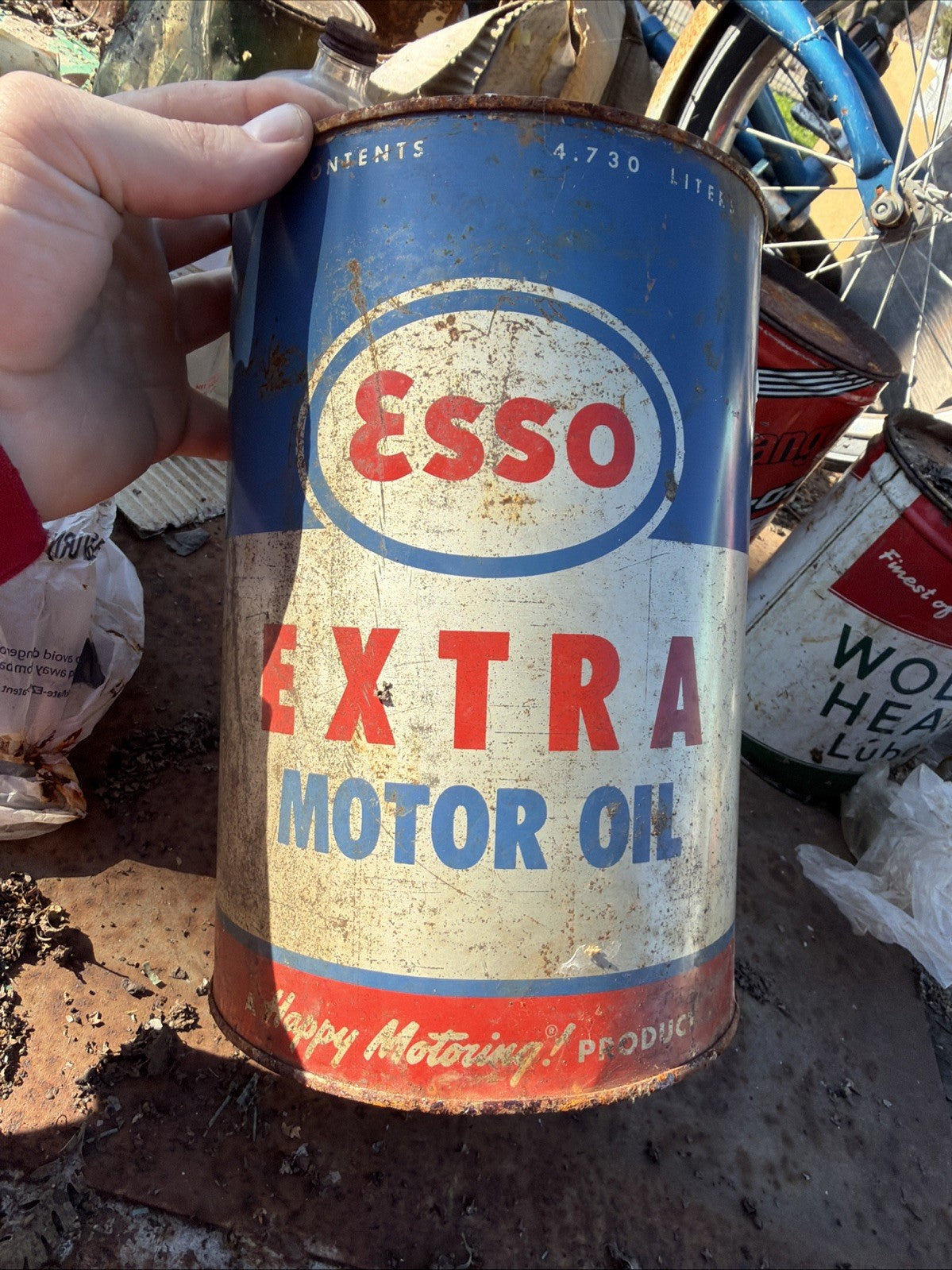 Vintage Esso Unexcelled Graphic Motor Oil 5-Quart Can9