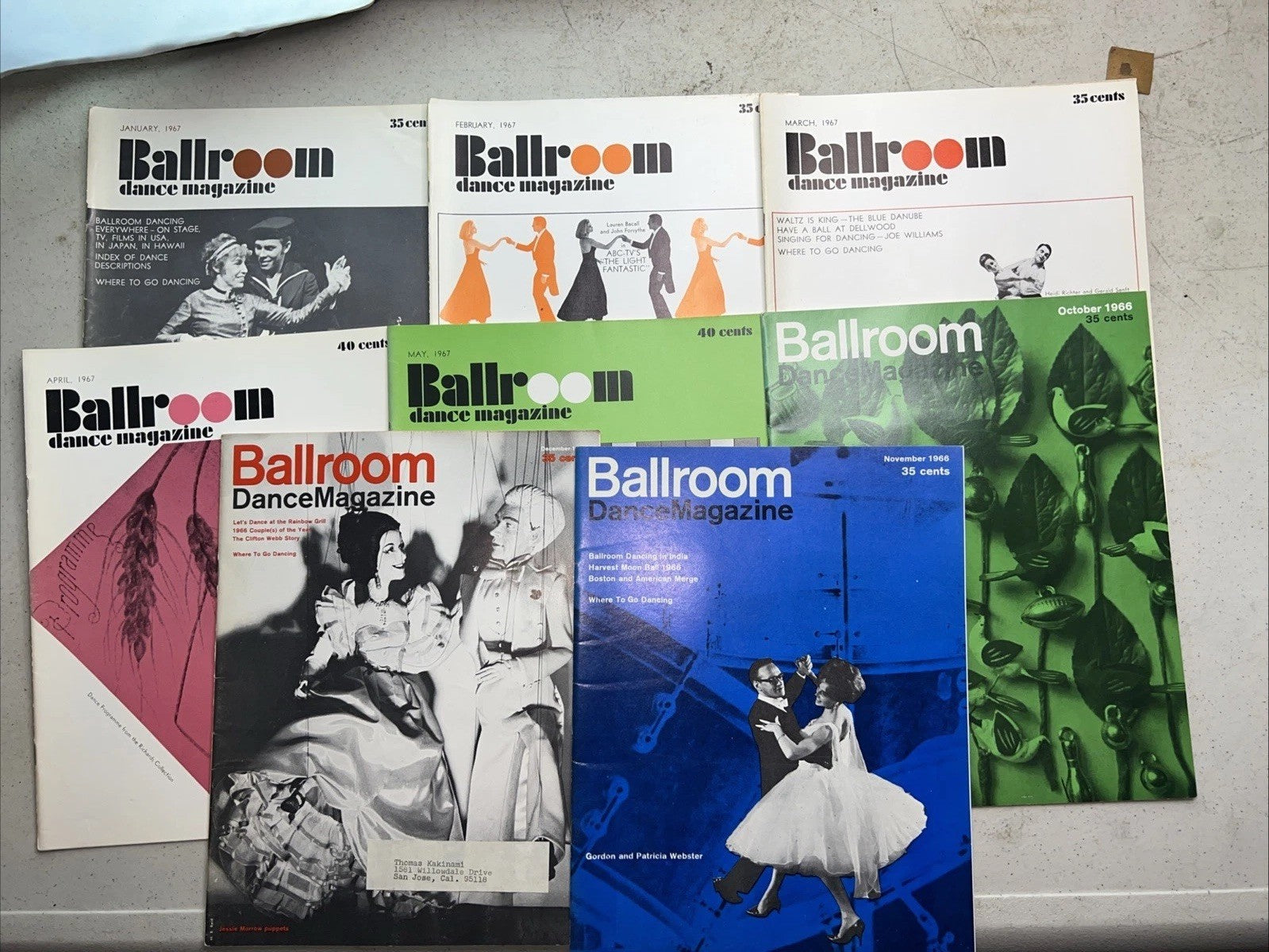 VINTAGE BALLROOM DANCE MAGAZINE  LOT OF 8 1900s0