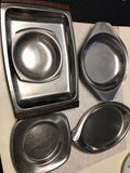 Lot Of 5 Stainless Steel Serving Trays Mixed Lot See Pictures For Measurements0