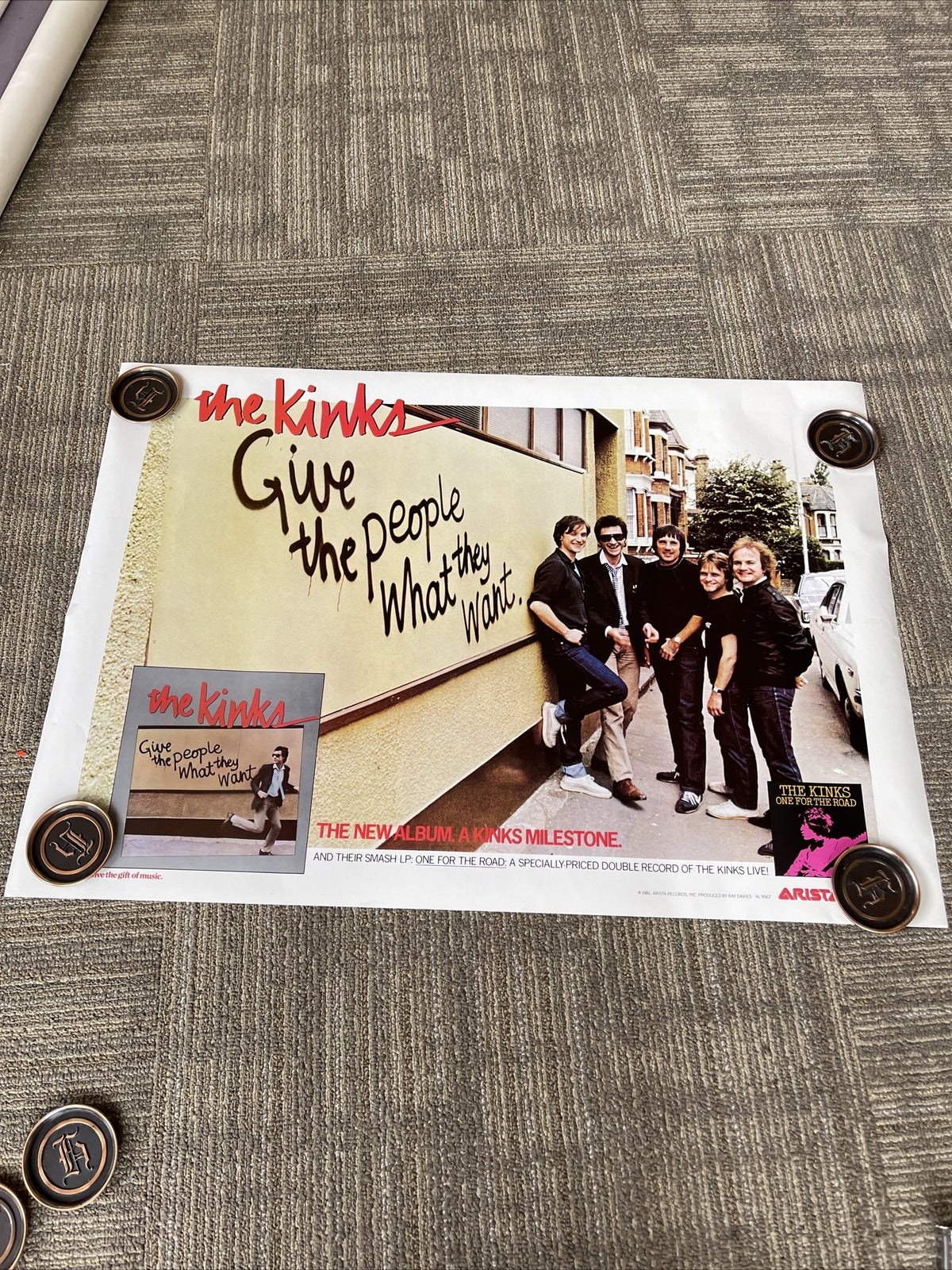 #148 1981 THE KINKS Record Store Promo Poster 24” X 34”0