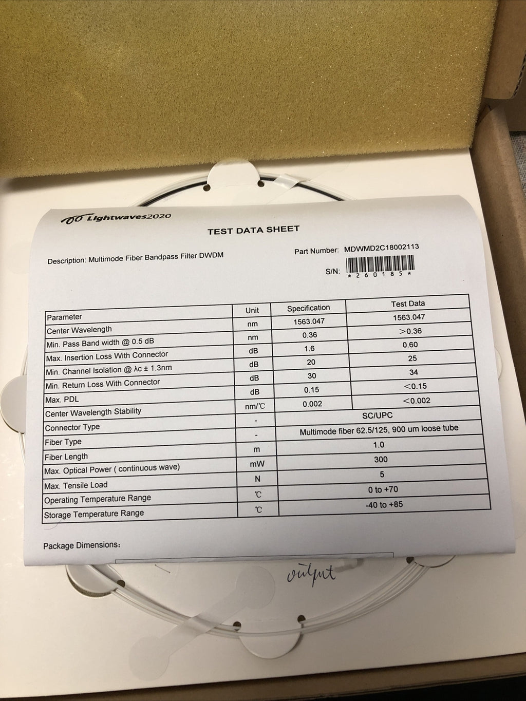 Lightwaves2020 Multimode Fiber Bandpass Filter DWDM 2 PCS 1563nm1