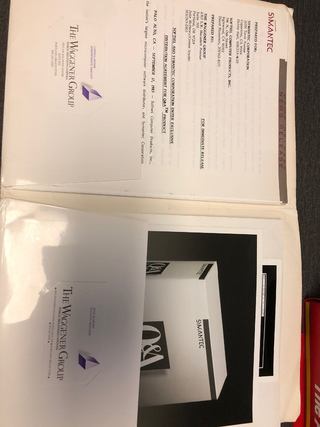 Symantec Co. & Softsel Co 1985 Agreement Product Portfolio Docs Photos Contract1