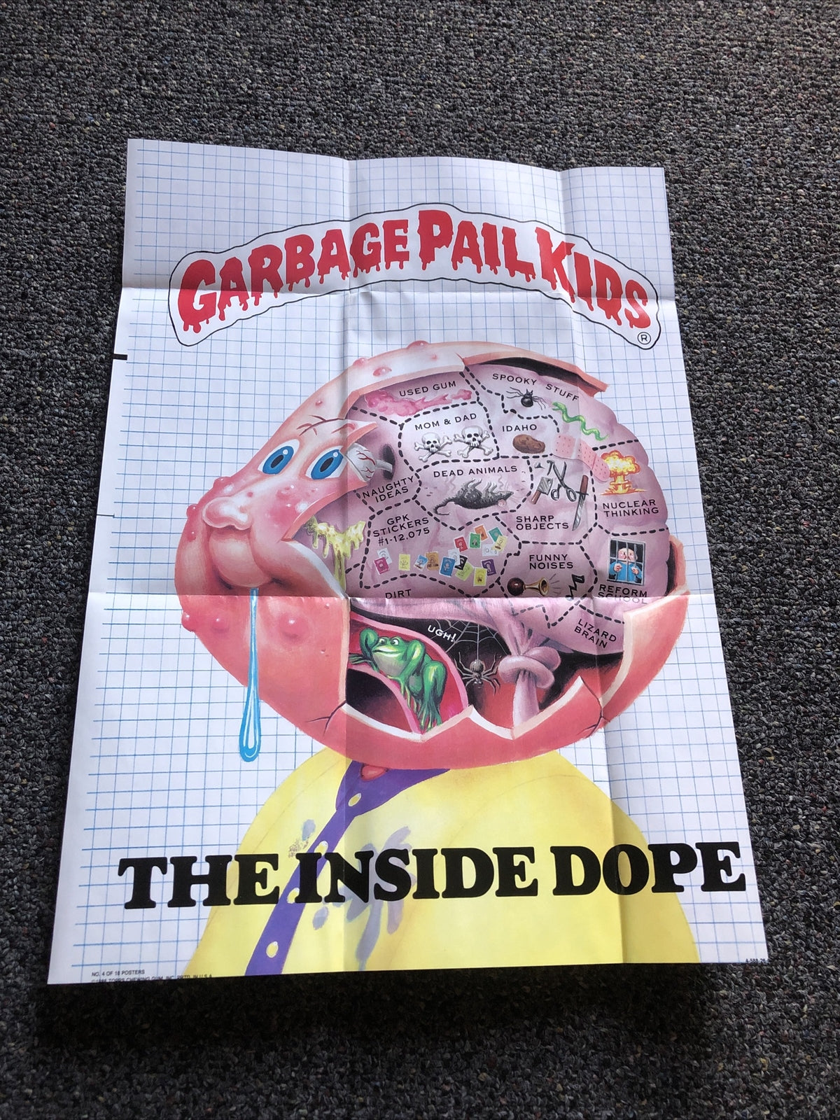 1986 Topps GARBAGE PAIL KIDS “The Inside Dope” POSTER 17”x12” No. 4 Of 180