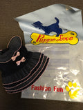 Puppe Love Girly Jean Dress With Pink Lining And Bow for Little dogs Size 00 New0
