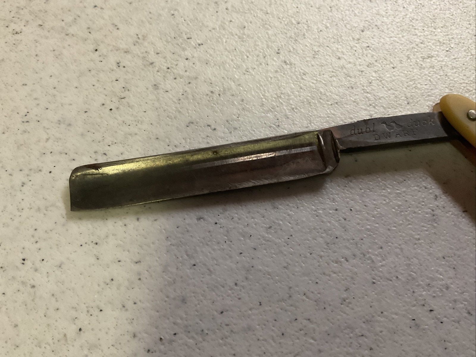 Vintage Antique Pearl Duck Dubl Duck Dwarf Straight Razor5