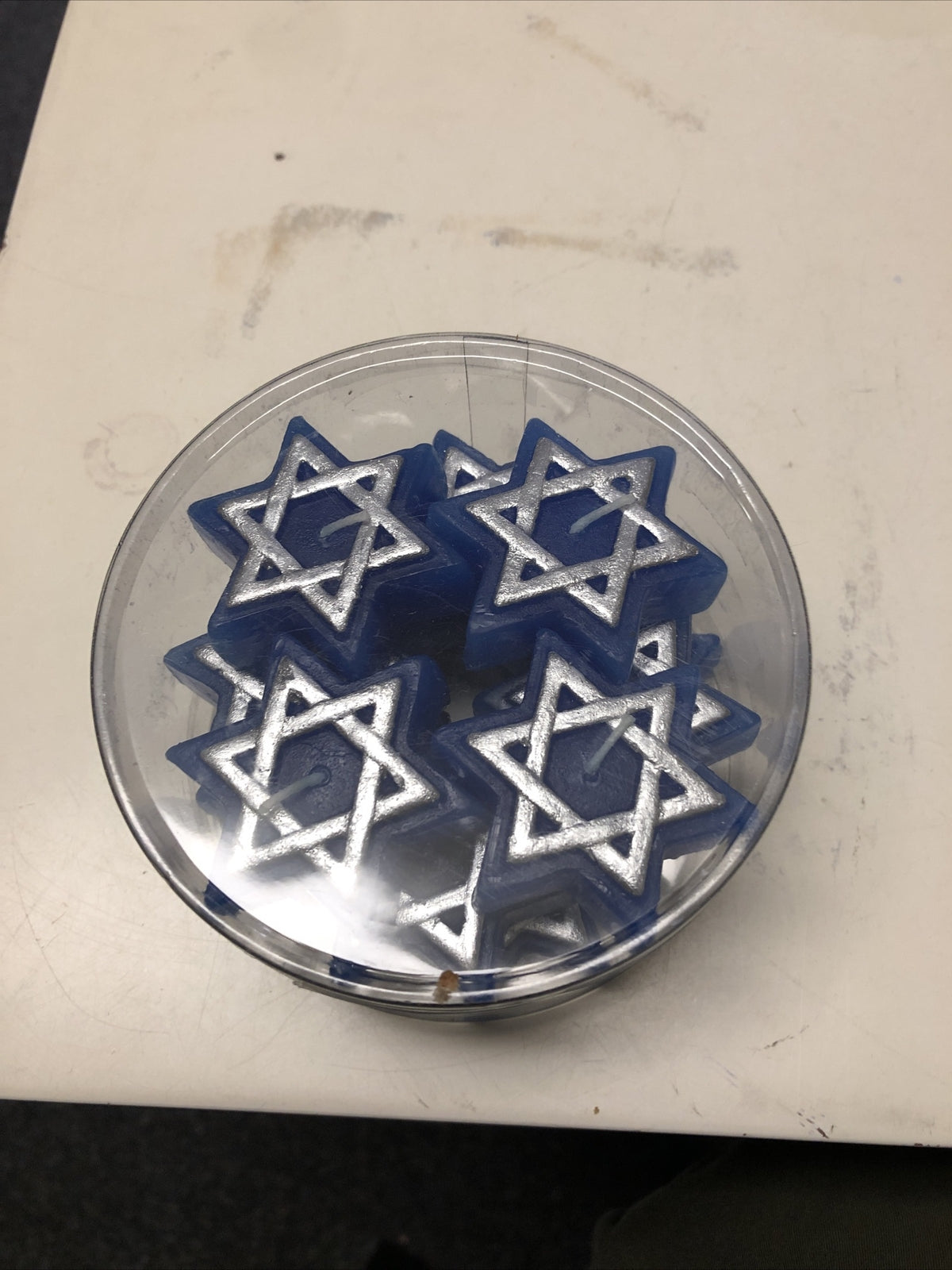 Festive Lights Blue and Silver 12 Hanukkah Themed Tea Candles0