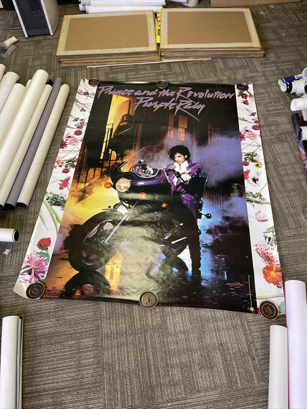 #146 1984 PRINCE Purple Rain Record Subway Promo Poster 60” X 40”9
