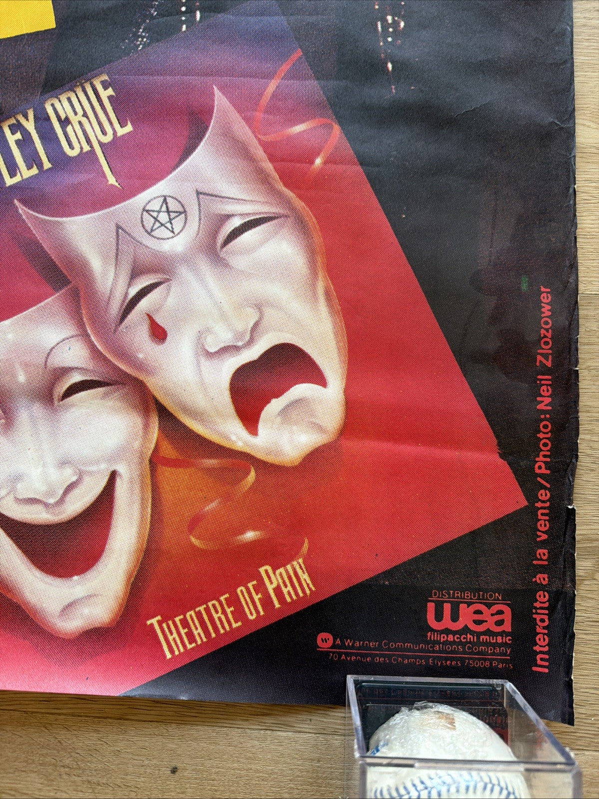 #111 1985 theatre Of Pain MOTLEY CRUE  Rare Subway Promo Poster 61” X 46”1