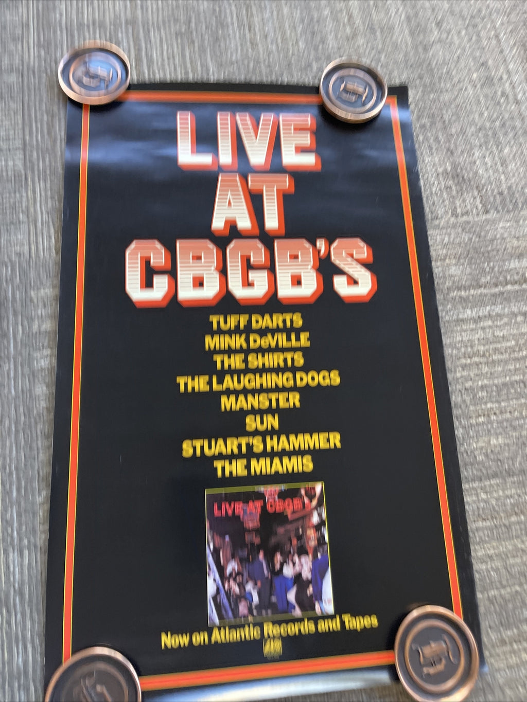 #168 1976 Live At CBGB's Record Promo Poster Tuff Darts Mink Deville Miami’s9
