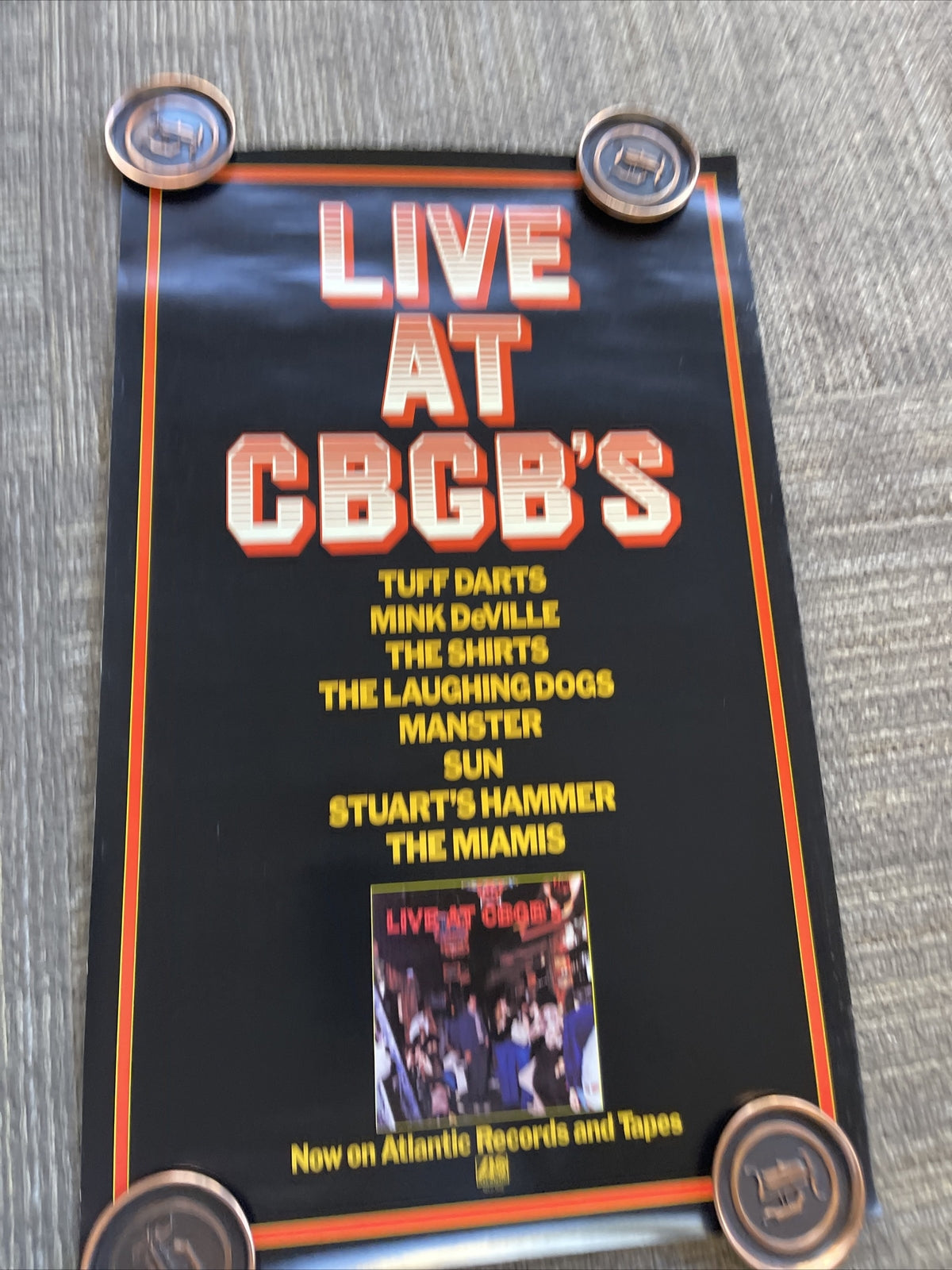 #168 1976 Live At CBGB's Record Promo Poster Tuff Darts Mink Deville Miami’s9