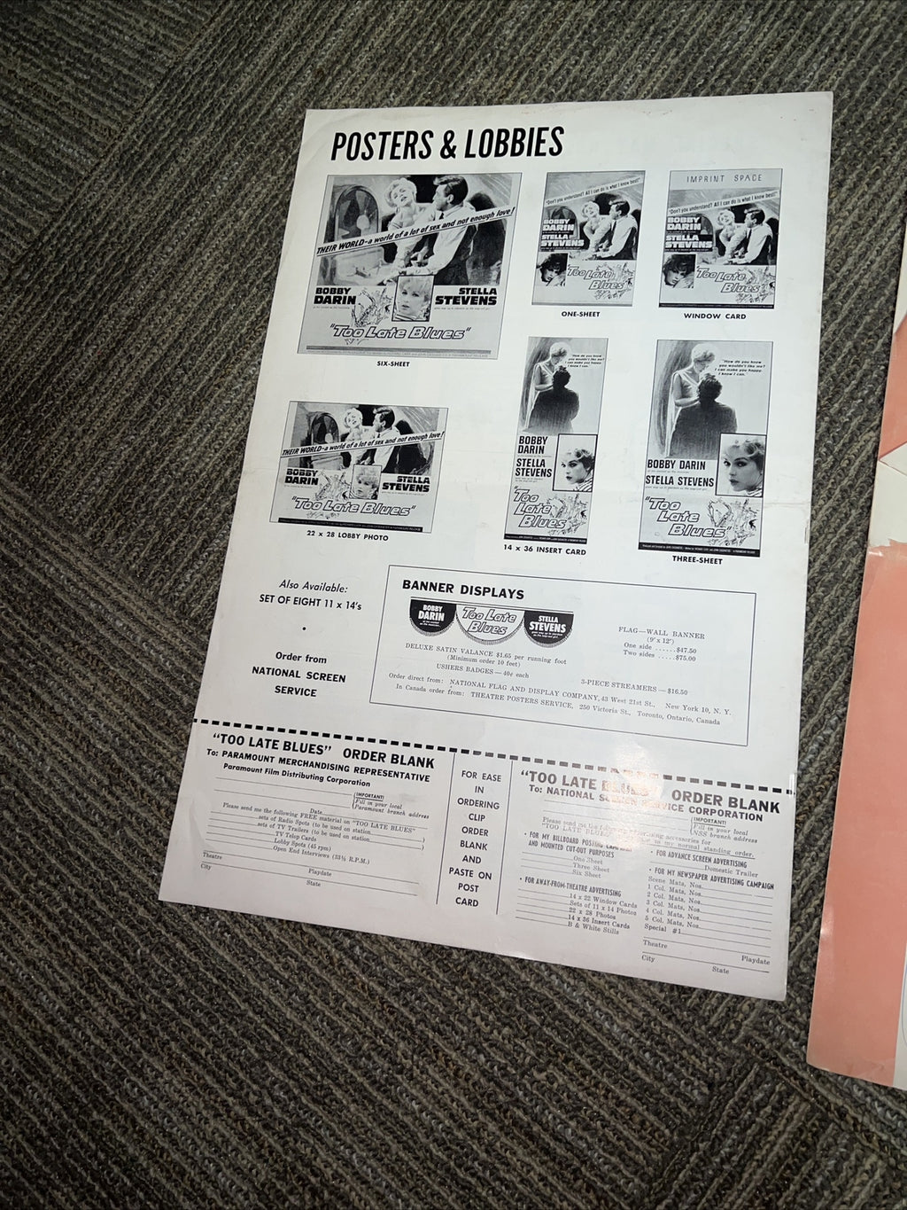 Too Late Blues , Casanova ‘70 , Vintage Film Merchandising Showmanship Manuals 28