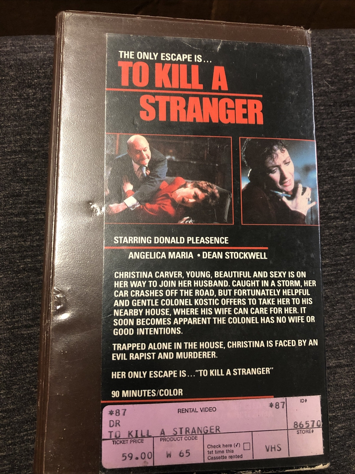 Thriller TO KILL A STRANGER VHS HORROR RARE *CUT BOX* Cult Classic2