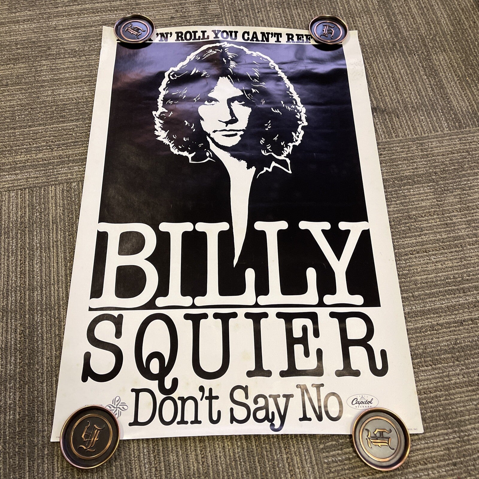 #168 1981 Billy Squier Record Store Promo Poster 20” X 30” Don’t Say No0