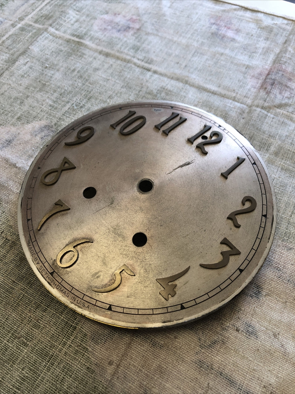 Vintage Seth Thomas Watch Face For Parts Only 6”x6”3