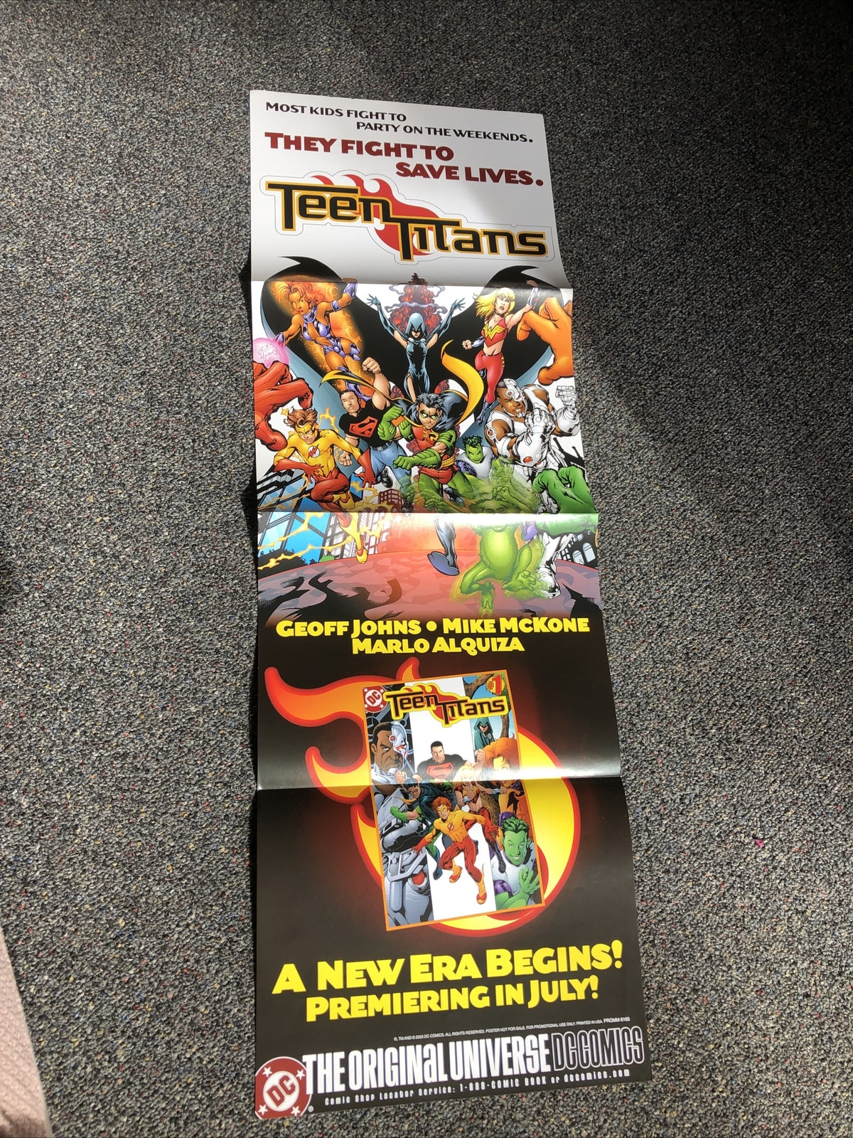 Teen Titans DC Comic Book Promo Poster Geoff Johns Robin Flash Cyborg Starfire0