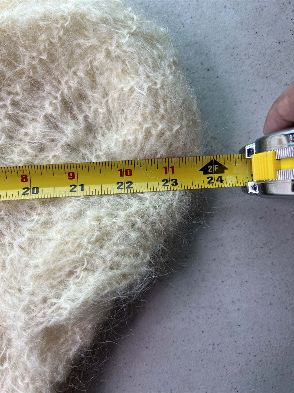 Vintage Crocheted  Sweater By Sally Car With Faux Fur Trim Made In England4