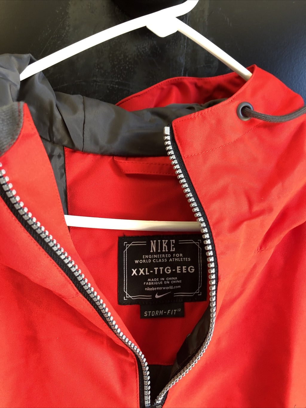 Nike Storm-Fit Full Zip With Hood Red/Grey Jacket Size 2XL NOS2