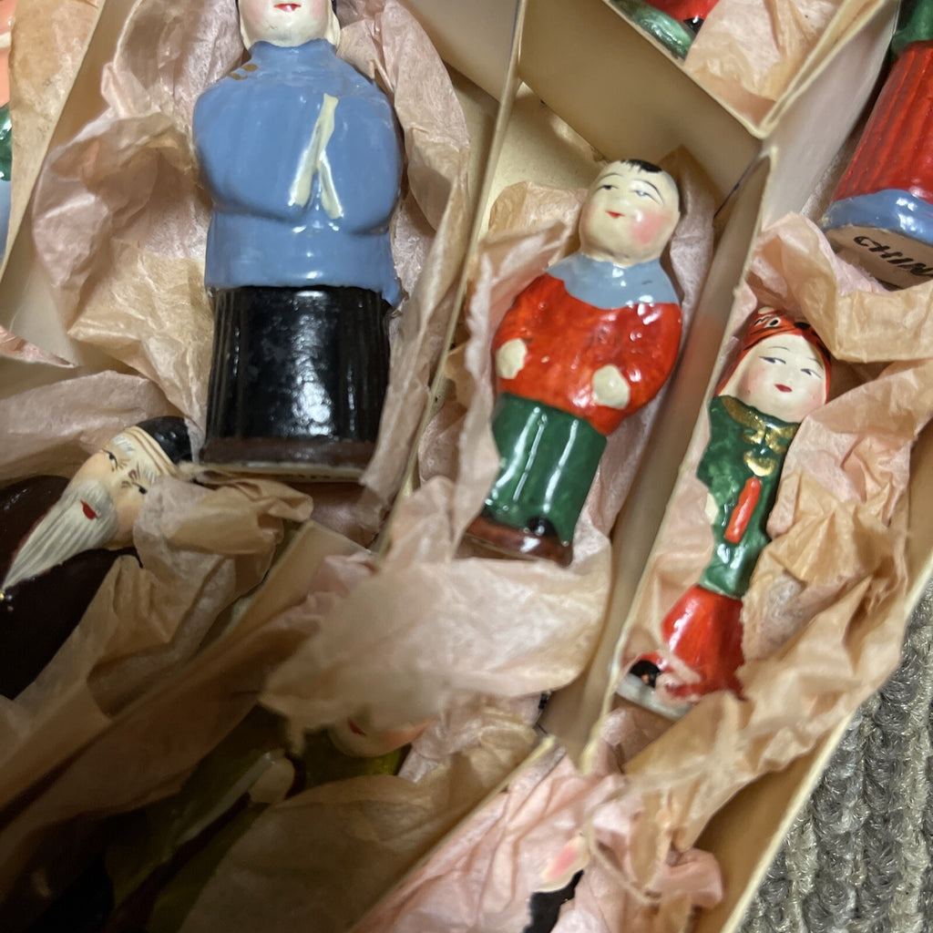 Vintage Chinese Porcelain Figure set. 12 figures approx 2”4