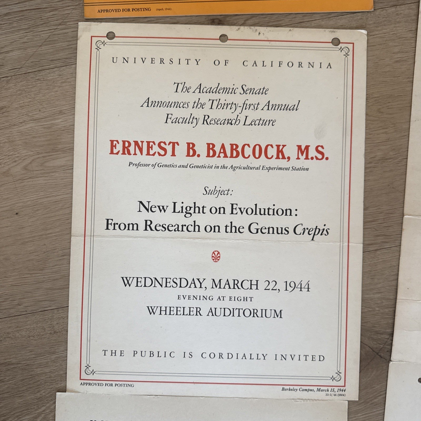 Vtg 1940s UC Berkeley Commencement Memorabilia Poster University of California4