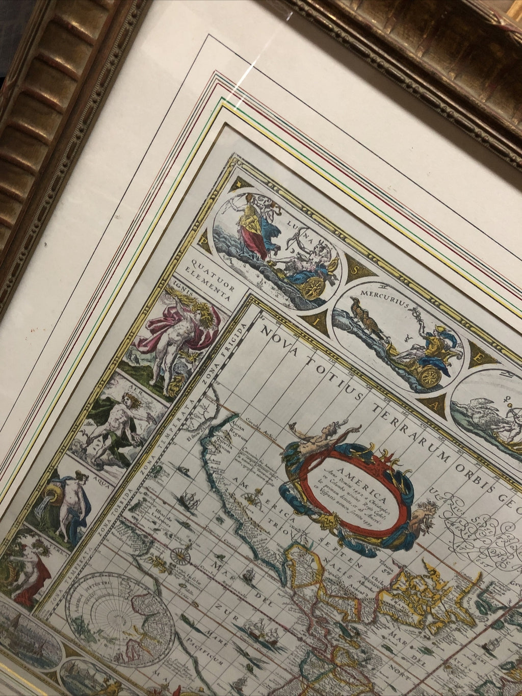 Nova Totius Terrarum Orbis Geographica AC Hydrographica Tabula W Frame 36.5x30.51