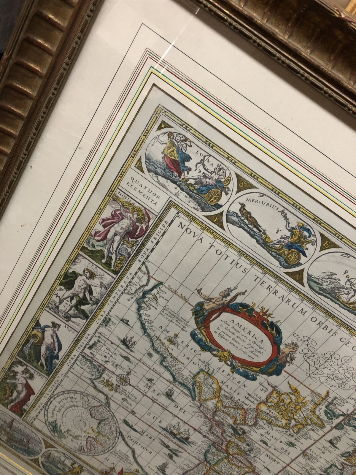 Nova Totius Terrarum Orbis Geographica AC Hydrographica Tabula W Frame 36.5x30.51