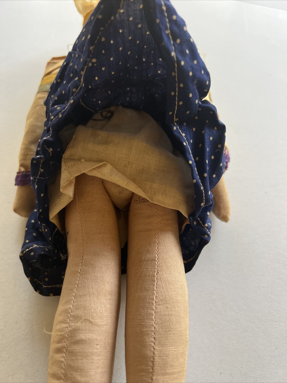 Vintage Polish Cloth Sawdust Doll Plastic Face Original Clothes 14”5