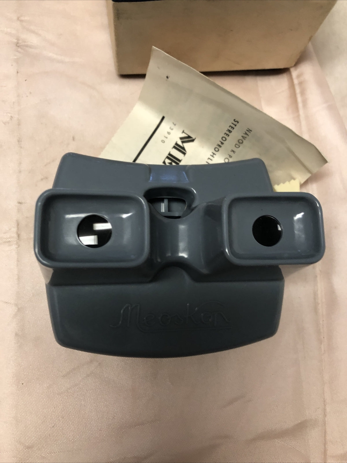 Meopta Meoskop Grey Plastic view-master Stereo Viewer View-Finder W Original Box3