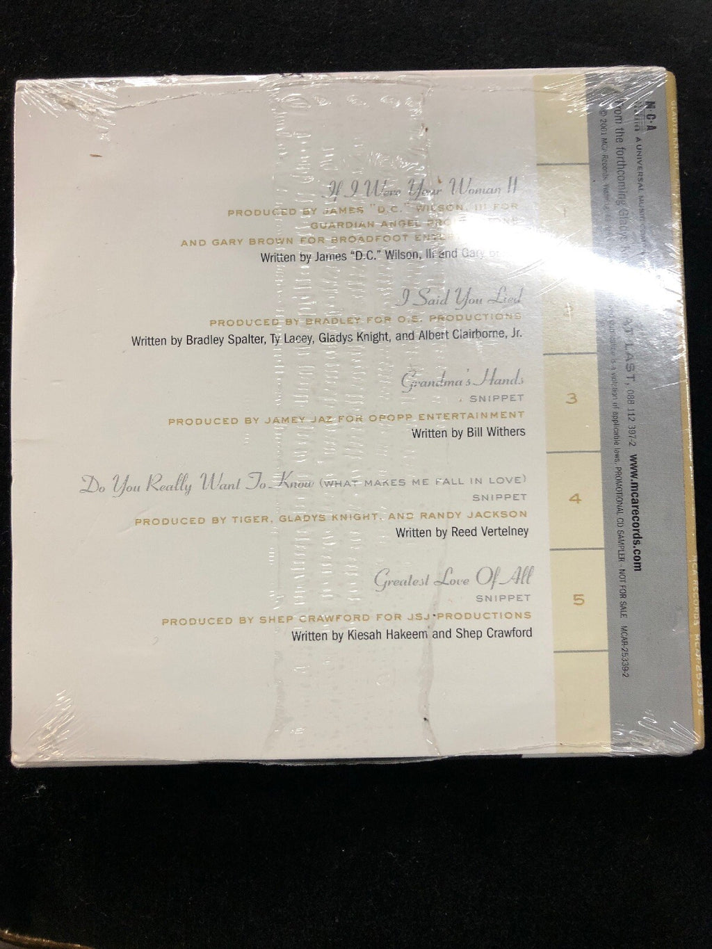 Gladys Knight  2001 MCA CD Promo Sampler  "Five Songs"  still SEALED new Music1