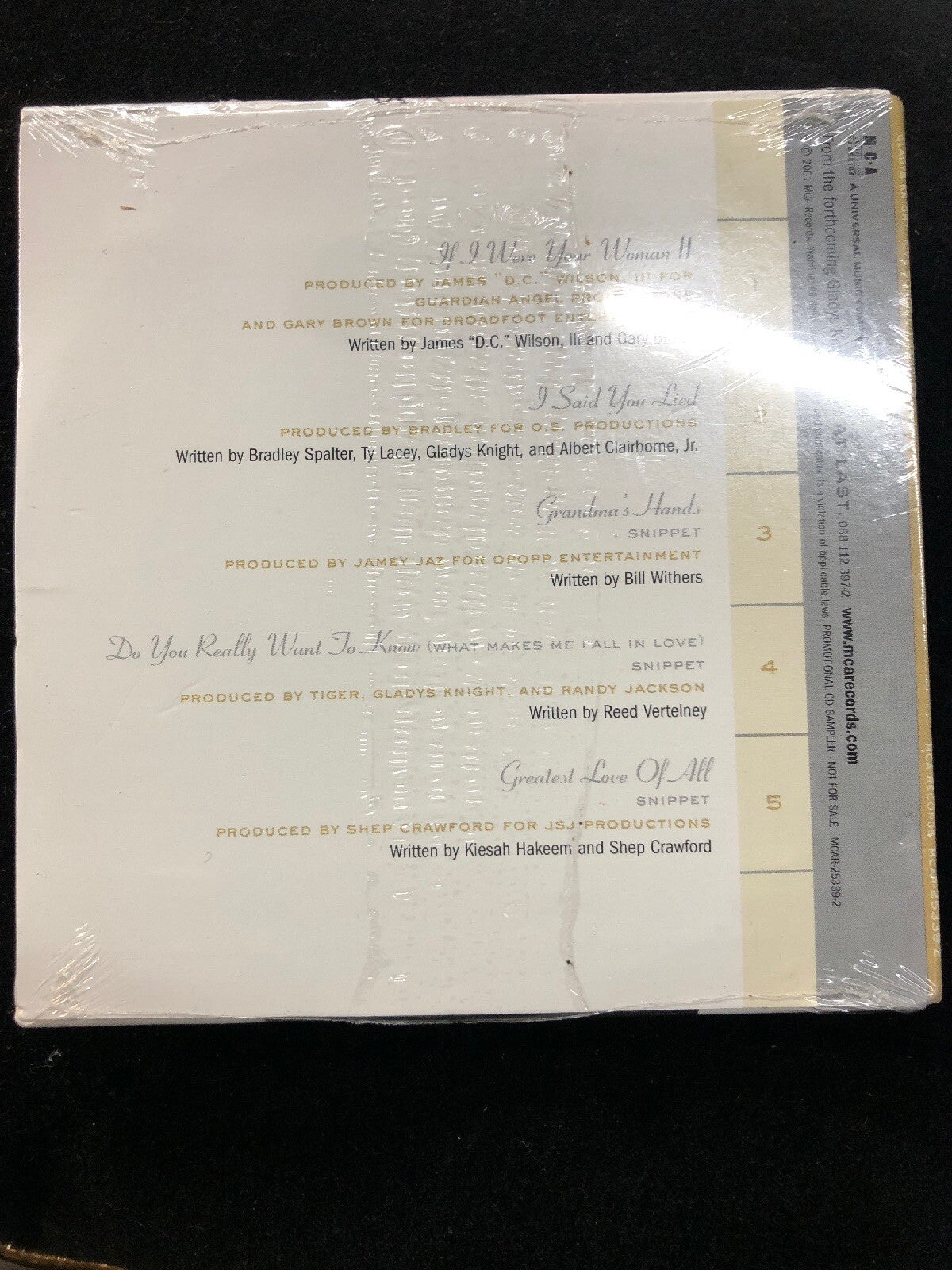 Gladys Knight  2001 MCA CD Promo Sampler  "Five Songs"  still SEALED new Music1
