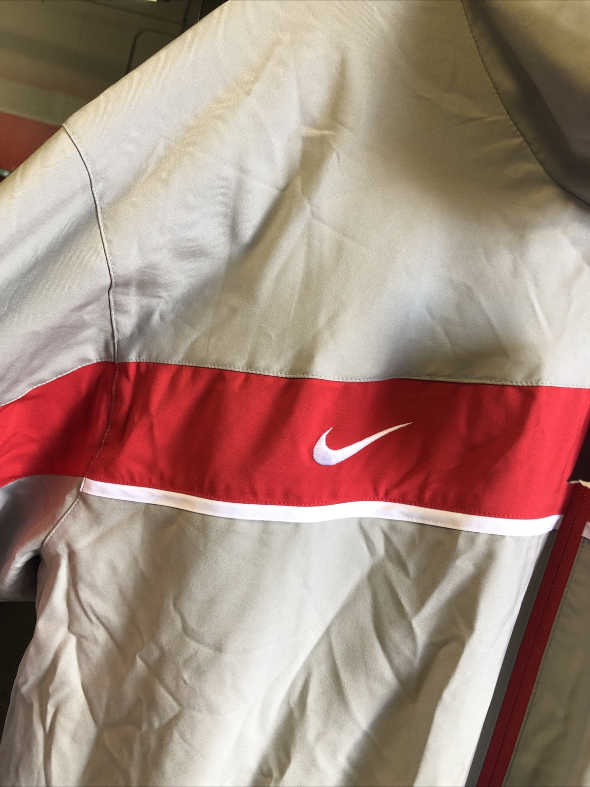 Mens Nike Full Zip Grey/Red Jacket Size XXL 2XL NOS2