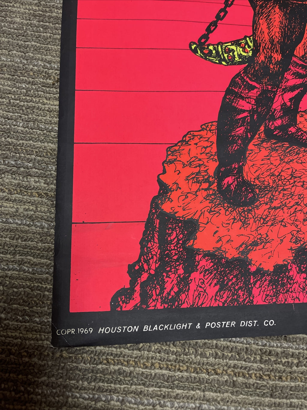 #148 1969 First Printing WARRIOR II BlackLight Black Light Poster 19691