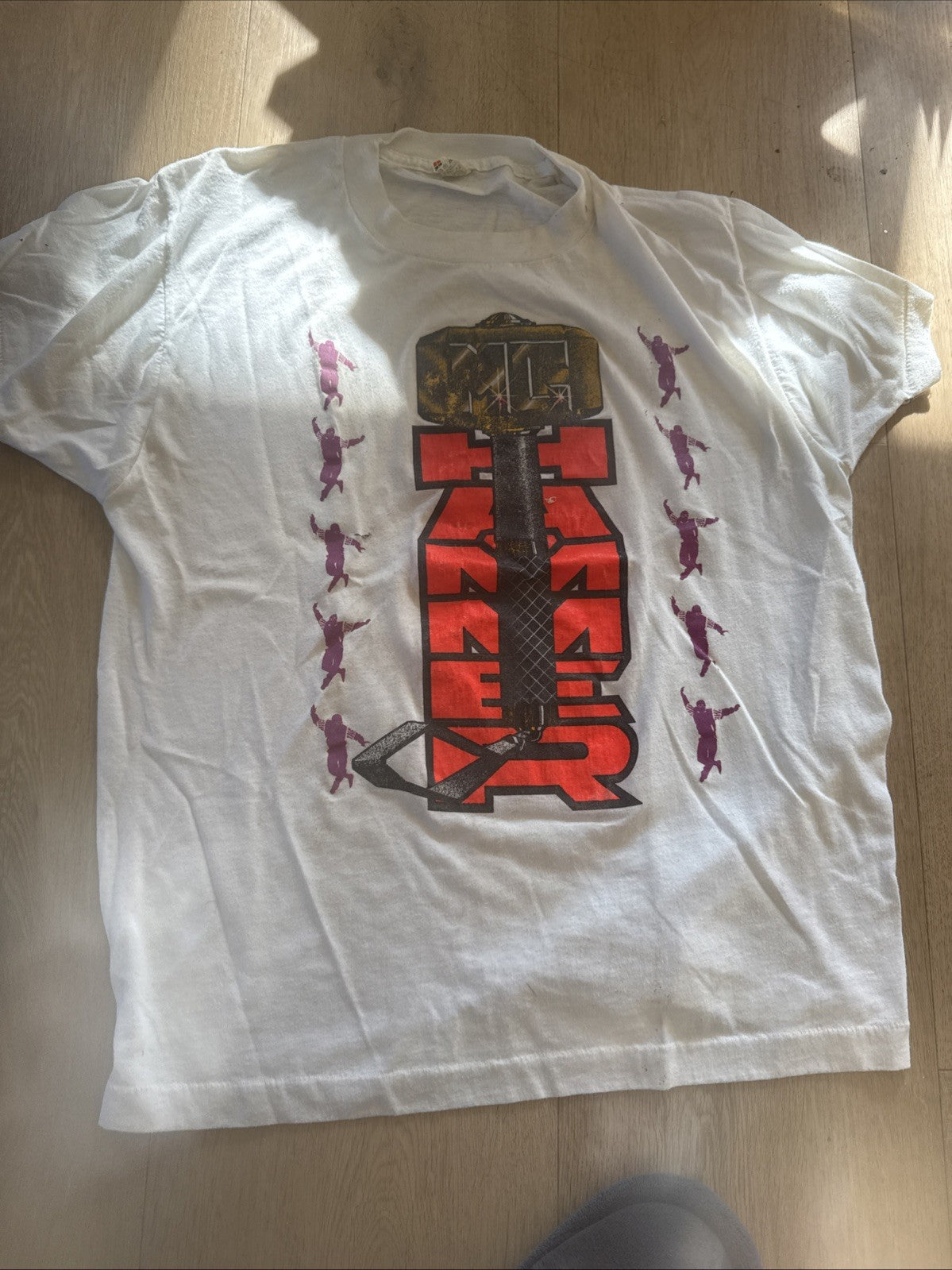 Vintage 80s MC Hammer Too Hot To Touch Tour Concert Rap T-shirt Size L White9