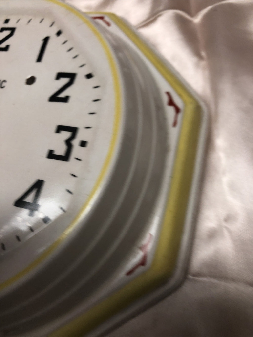 Vintage ELECTRIC Ceramic Wall Clock Face Only For Parts/Repair4