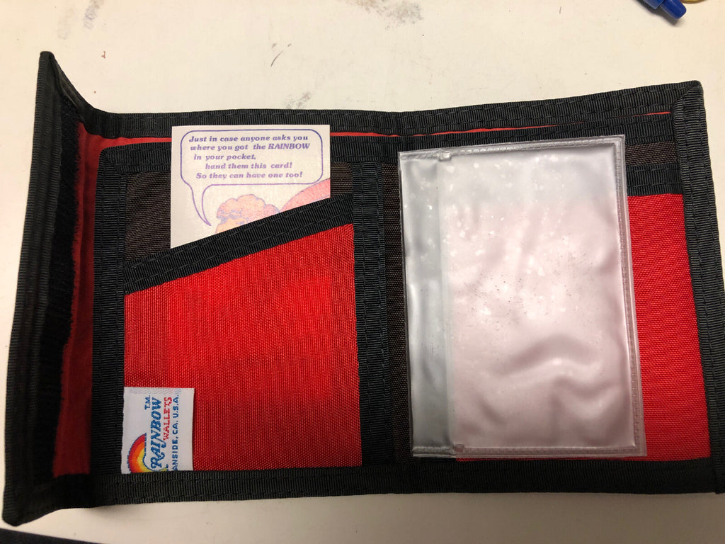 Vintage Hippie Peace And Rainbow Wallet Bib Deal Cards Red Wallet7