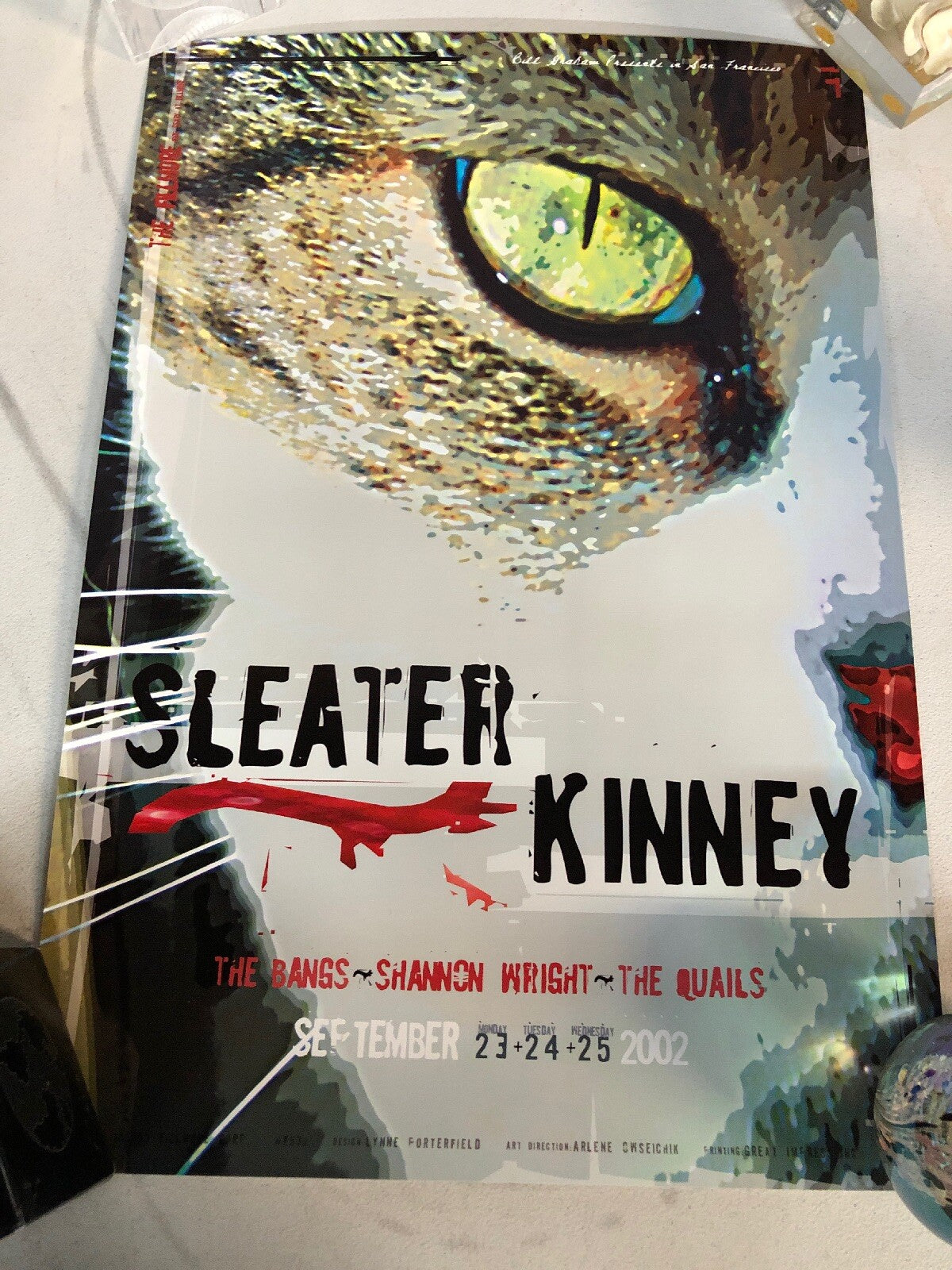 Sleater-Kinney Poster 2002 SF Fillmore 1805 Geary At The Fillmore Bill Graham SF0