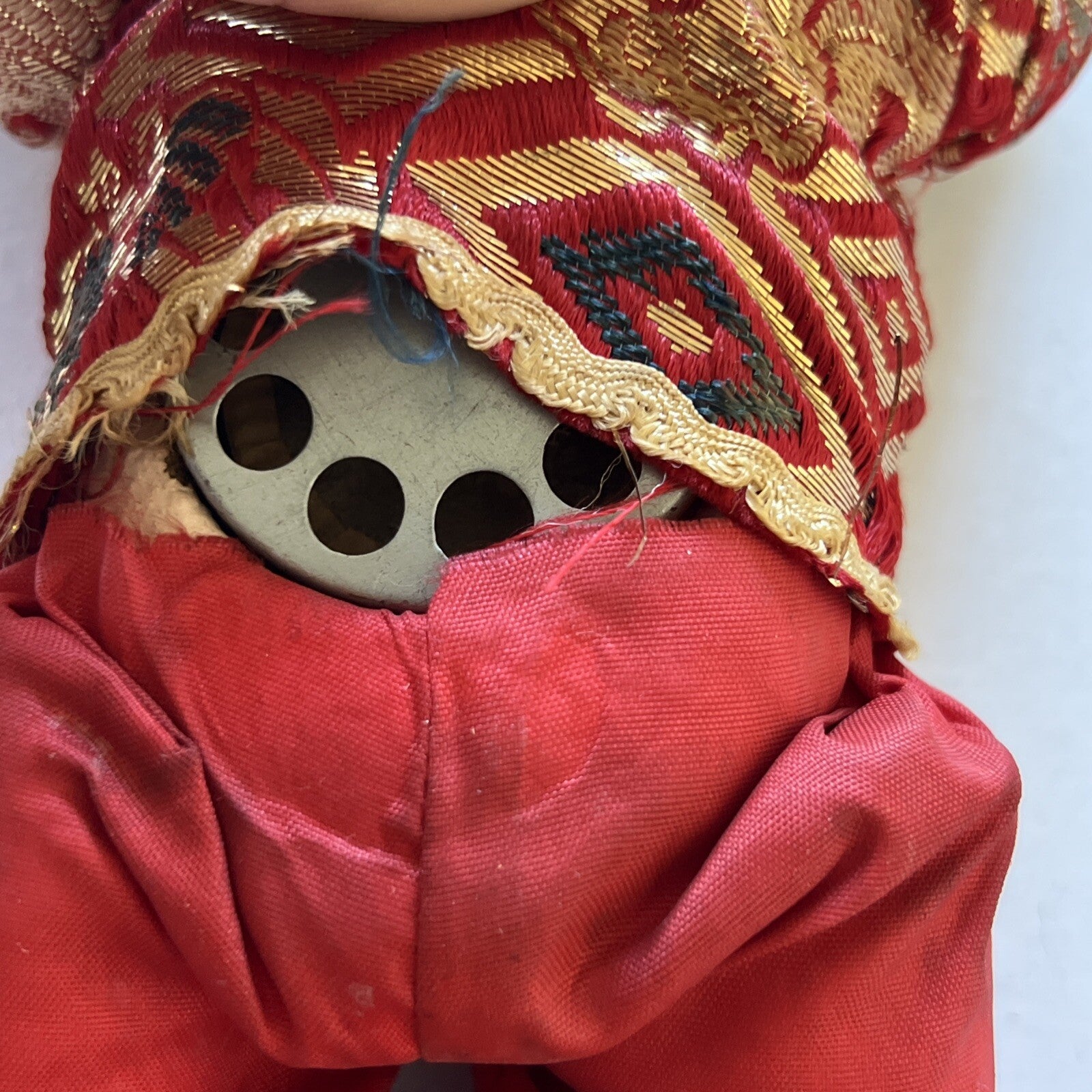 Vintage Japanese Ichimatcu Gofun Jointed Squeaker Voice Box Composition Doll 10”3