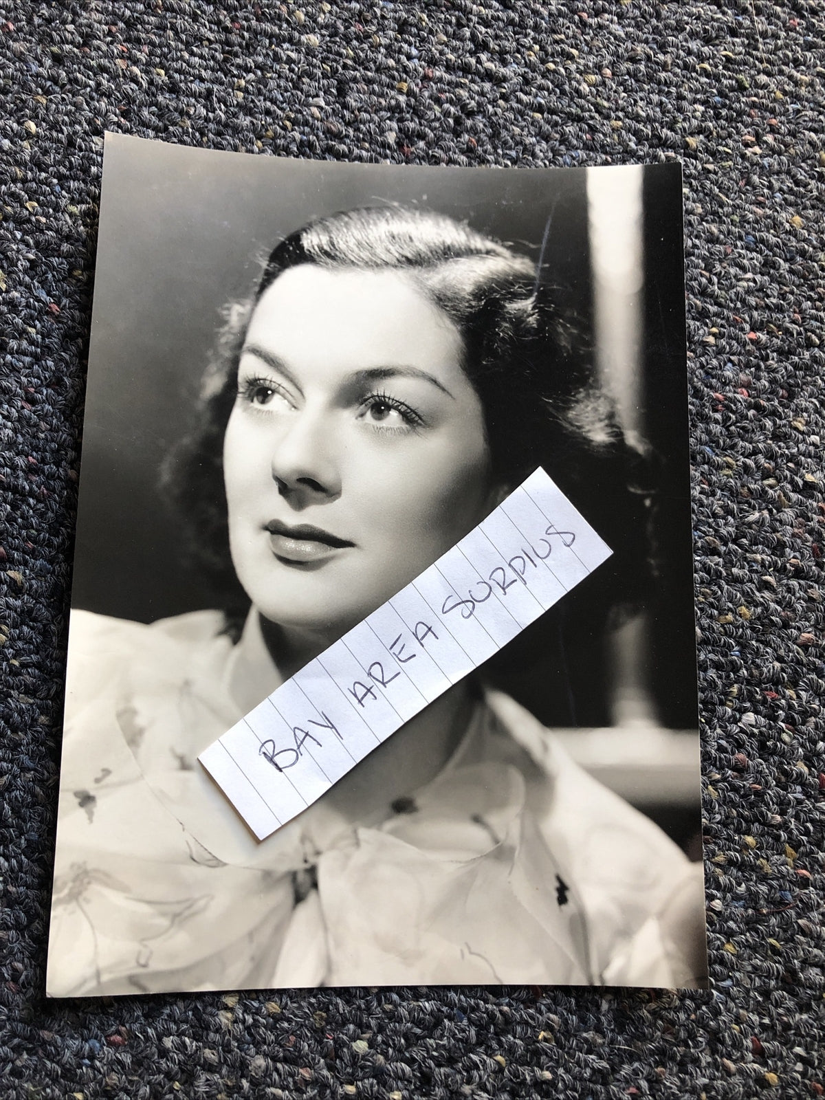 RARE Original Black/White Photo Of ROSALIND RUSSELL Candid Shot 7.5”x5.5”0