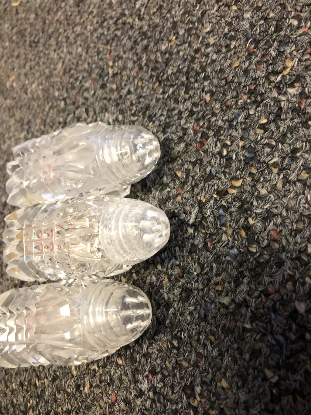 Vintage cut glass crystal salt and pepper shakers Mad In West Germany3