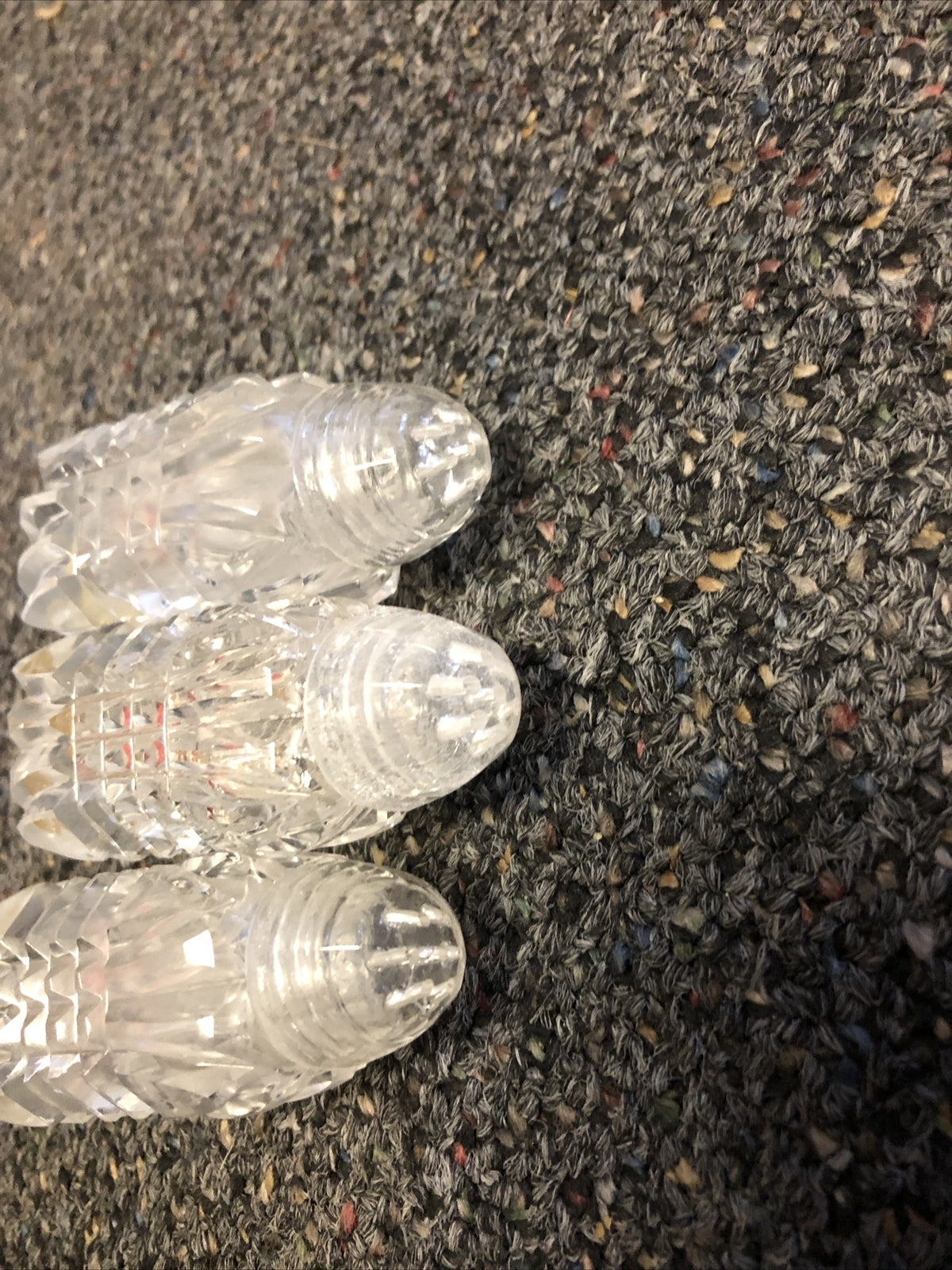 Vintage cut glass crystal salt and pepper shakers Mad In West Germany3