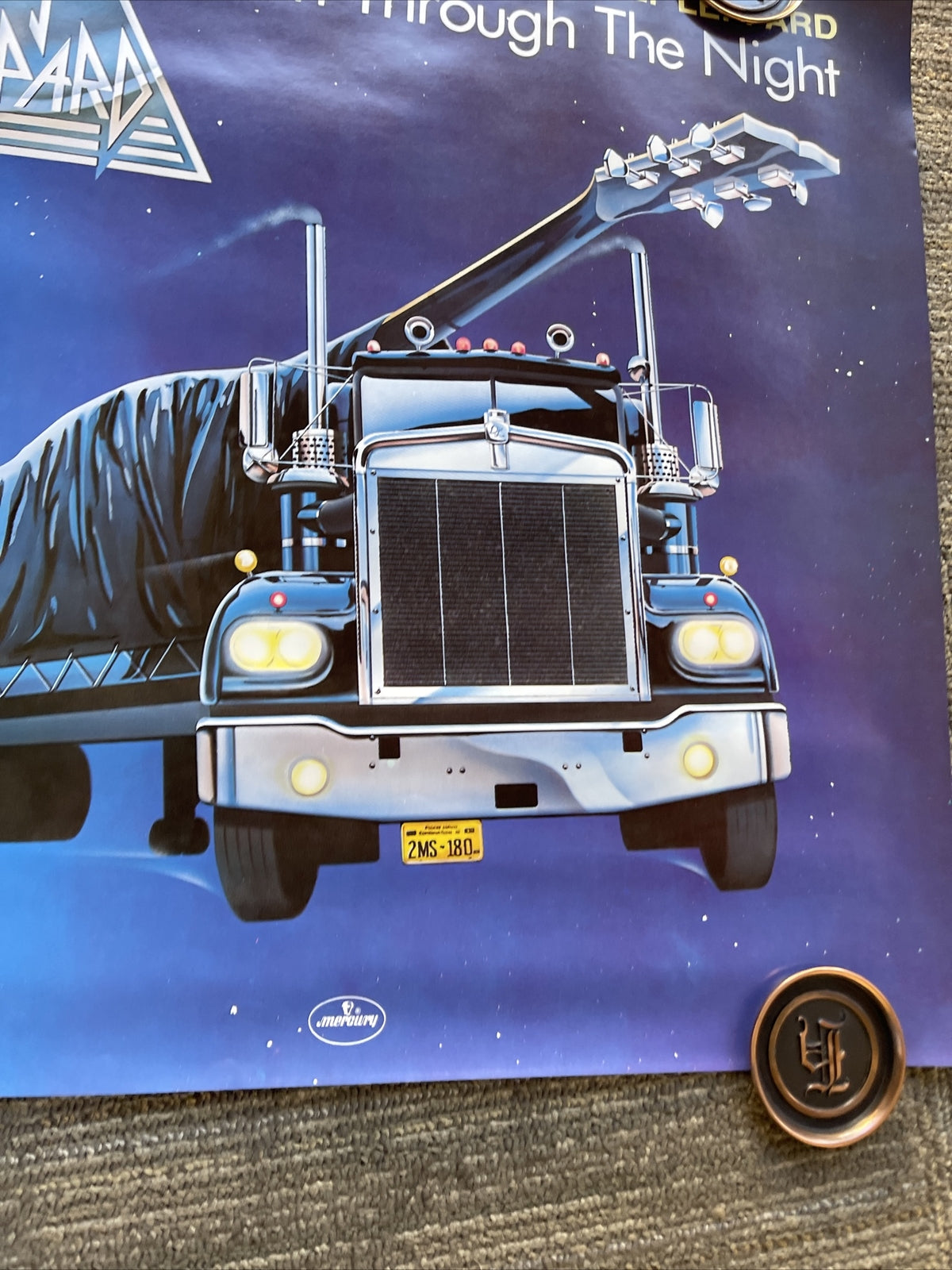 #182 1980 DEF LEPPARD On Through The Night Record Store Promo Poster 24” X 24”6