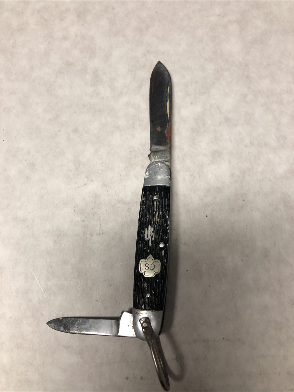Vintage Girl Scout GS Folding Pocket Knife 2 Blades0