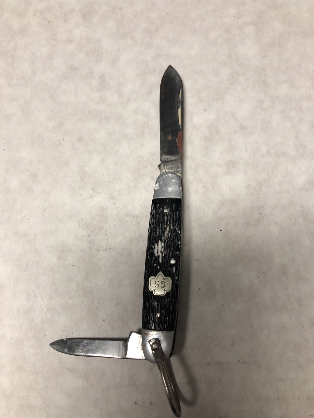 Vintage Girl Scout GS Folding Pocket Knife 2 Blades0